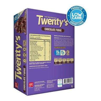 12 BARRITAS TWENTY'S CHOCOLATE FUDGE - 19GR PROTEÍNA - YOUR GOAL - 2