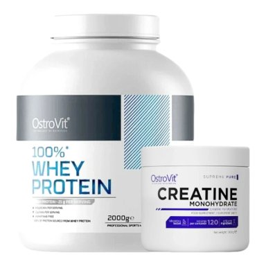 100% WHEY PROTEIN 2000GR HAZELNUT CREAM + CREATINA MONOHIDRATADA 300GR - 1