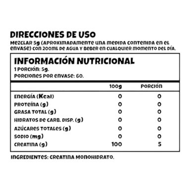 CREATINA BODY BUNNY MONOHIDRATADA 300GR - 60 SERVICIOS - BODYBUNNY - 2