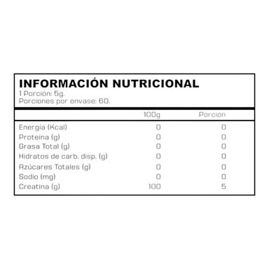 CREATINA MONOHIDRATADA 300GR - 60 SERVICIOS - BINAHFIT - 2