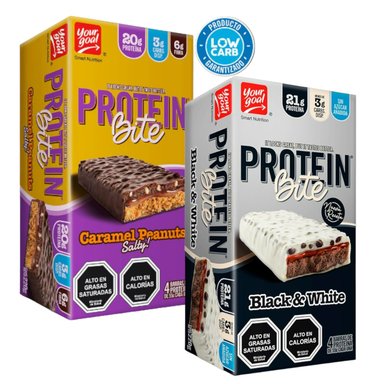 PACK PROTEIN BITE YOUR GOAL BLACK & WHITE Y CARAMEL PEANUTS - 1