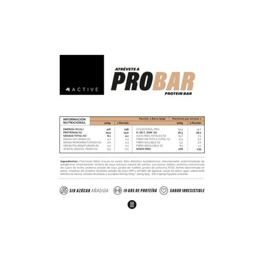 BOX 16 BARRAS PROBAR PROTEIN BAR CHOCOLATE - 4ACTIVE - 3