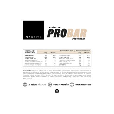 BOX 16 BARRAS PROBAR PROTEIN BAR COCO - 4ACTIVE - 3