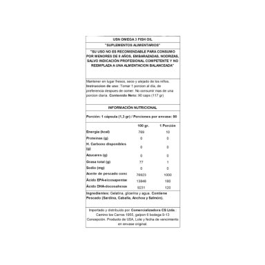 OMEGA 3 FISH OIL 90 CAPSULAS - USN - 2