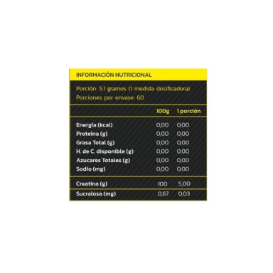 CREATINA MONOHIDRATADA Y MICRONIZADA 308GR LIMON - ZEIN - 2