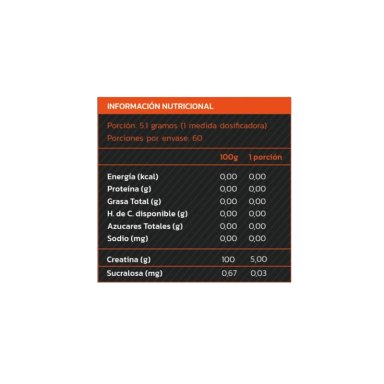CREATINA MONOHIDRATADA Y MICRONIZADA 308GR NARANJA - ZEIN - 2