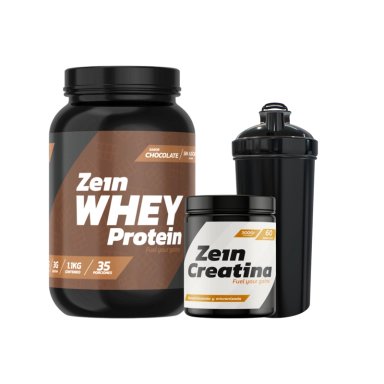 PACK PROTEINA WHEY CHOCOLATE 1.1KG + CREATINA 60SV + SHAKER - ZEIN - 1