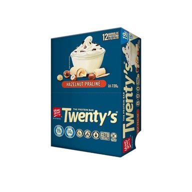 PACK X12 BARRAS DE PROTEINA YOUR GOAL 12 BARRITAS TWENTY'S HAZELNUTE PRALINE 19GR PROTEINA - 1