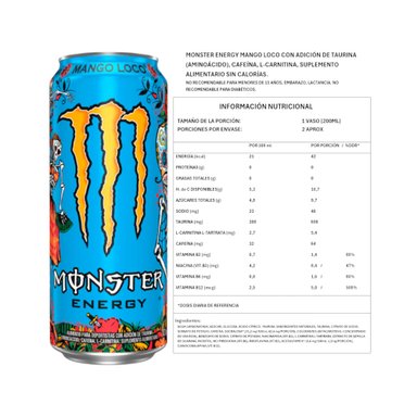 PACK X6 ENERGETICA MANGO LOCO 473ML - MONSTER ENERGY - 2
