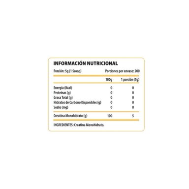 CREATINA MONOHIDRATADA 1KG SIN SABOR - PULSE NUTRITION - 2
