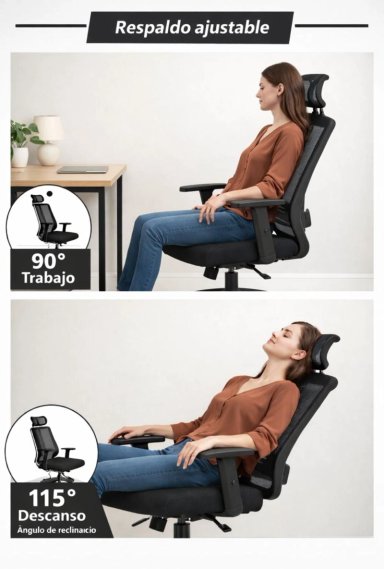 SILLA EJECUTIVA COSAS CASA NEGRO OFICINA PC ESCRITORIO GIRATORIA DOHA - 7