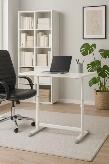 ESCRITORIO CON ALTURA AJUSTABLE 120X60X63-86CM FUNCIONAL TOLEDO BLANCO - 1