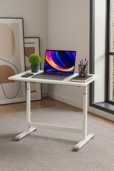 ESCRITORIO CON ALTURA AJUSTABLE 120X60X63-86CM FUNCIONAL TOLEDO BLANCO - 2