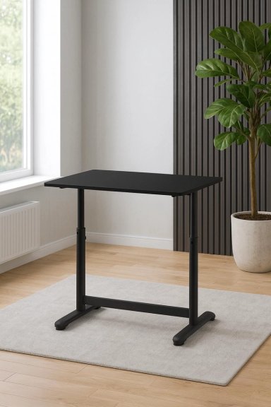 ESCRITORIO CON ALTURA AJUSTABLE 120X60X63-86CM FUNCIONAL TOLEDO NEGRO - 2