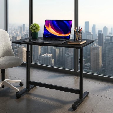 ESCRITORIO CON ALTURA AJUSTABLE 120X60X63-86CM FUNCIONAL TOLEDO NEGRO - 5