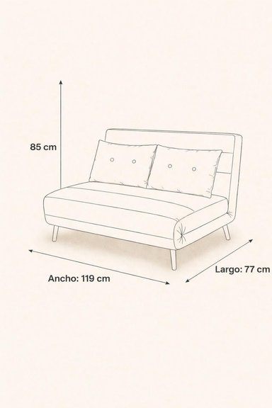 SILLON DOBLE SOFA CAMA PLEGABLE BEIRUT GRIS - 6