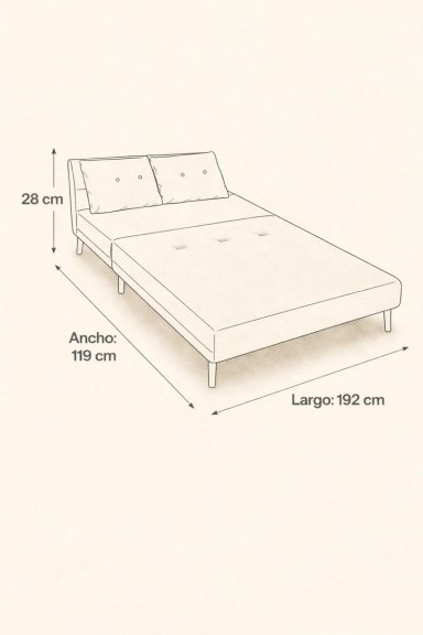 SILLON DOBLE SOFA CAMA PLEGABLE BEIRUT GRIS - 7