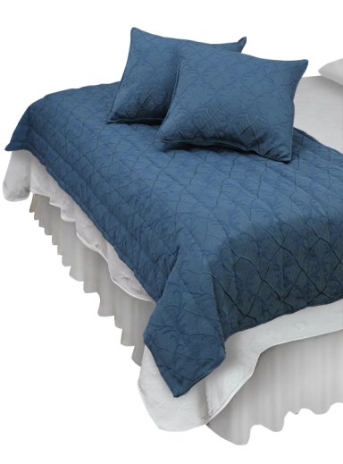 PIECERA CON FUNDAS BARROCO AZUL REVERSIBLE - 1