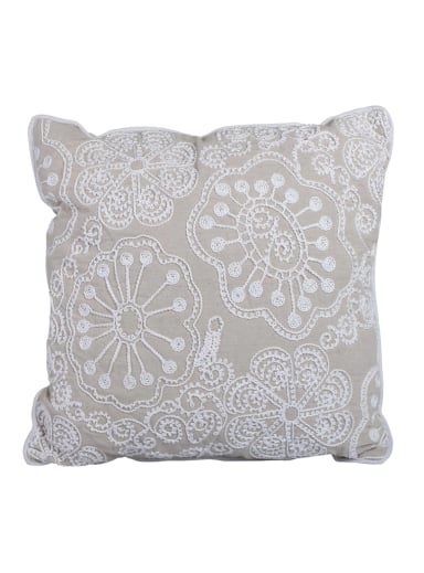 COJÍN MALLORCA DECORATIVO CAMPIÑA 45 X 45 CM BEIGE - 1