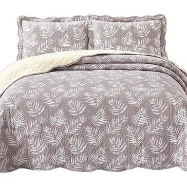 QUILT SHERPA SUPERKING HELECHOS CRUDO ESTAMPADO - 1