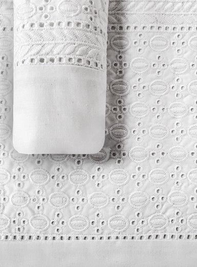 JUEGO DE SABANAS 180 HILOS BRODERIE BLANCO KING - 2