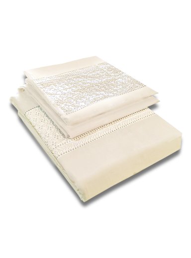 JUEGO DE SABANAS 180 HILOS BRODERIE CRUDA KING - 1