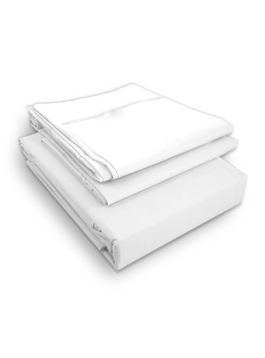 JUEGO DE SABANAS 200 HILOS LISA BLANCA SUPERKING - 1