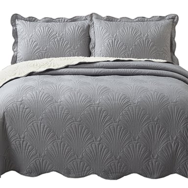 QUILT SHERPA PARIS LISO GRIS SUPERKING - 1