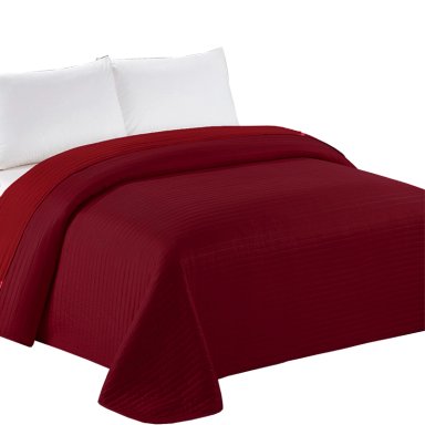 COBERTOR CALIFORNIA BURDEO/ROJO BICOLOR REVERSIBLE SIN FUNDA 1 PLAZA - 1