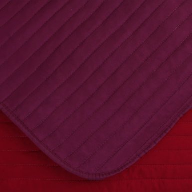 COBERTOR CALIFORNIA BURDEO/ROJO BICOLOR REVERSIBLE SIN FUNDA 1 PLAZA - 2