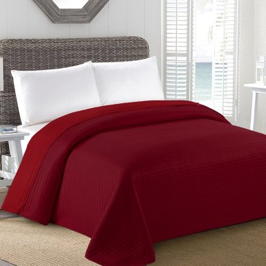 COBERTOR CALIFORNIA BURDEO/ROJO BICOLOR REVERSIBLE SIN FUNDA 1 PLAZA - 3