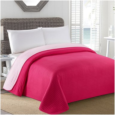 COBERTOR CALIFORNIA MAGENTA BICOLOR REVERSIBLE SIN FUNDA 1 PLAZA - 3
