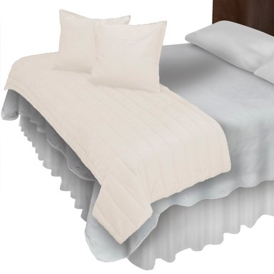 PIECERA MALLORCA FUNDAS VELVET CRUDO REVERSIBLE 200 X 90 CM MARFIL - 1
