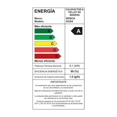 PACK CALEFACTOR A PELLET BLACK VISION BURDEO + KIT PELLET INTERIOR - 3