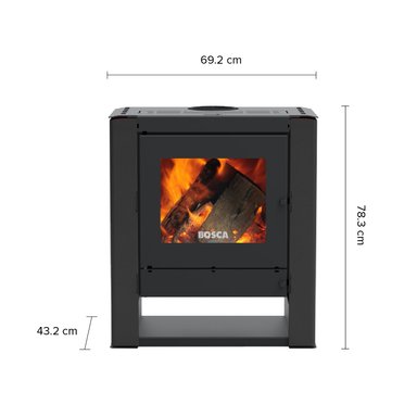 PACK CALEFACTOR A LEÑA GOLD 500 CHARCOAL BLACK VISION + KIT DE INSTALACION - 10