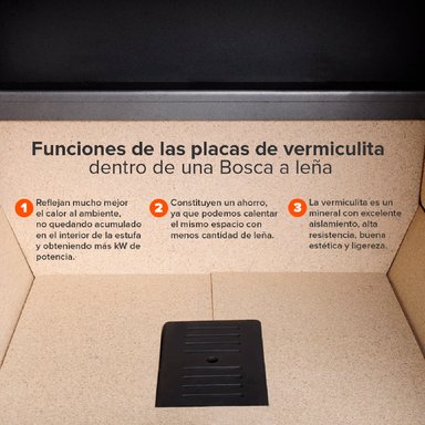 ESTUFA A LEÑA GOLD 500 BLACK VISION CHARCOAL - 6