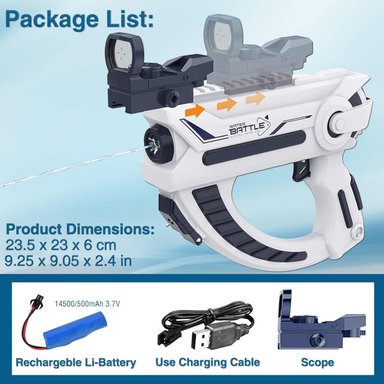 PISTOLA DE AGUA PREMIUM CON MIRA ELECTRICA - 5