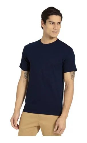 POLERA ALGODON MC HOMBRE AZUL MARINO TALLA L - 1