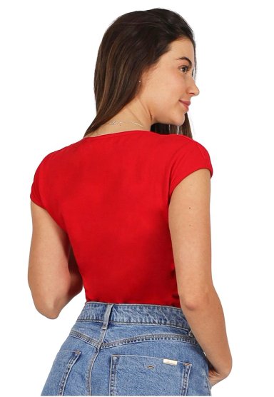 POLERA MABEL V ROJA DIVINO JEANS - 2