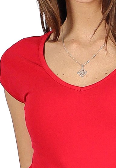 POLERA MABEL V ROJA DIVINO JEANS - 3