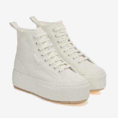 ZAPATILLAS MUJER SUPERGA URBANAS BLANCO S2123DWAGF 2708 HI TOP TANK WHITE AVORIO MILK - 2