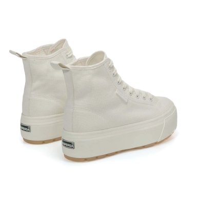ZAPATILLAS MUJER SUPERGA URBANAS BLANCO S2123DWAGF 2708 HI TOP TANK WHITE AVORIO MILK - 3