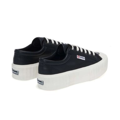 ZAPATILLAS MUJER SUPERGA URBANAS NEGRO S21222WACK 2631 STRIPE PLATFORM BLACK WHITE - 2