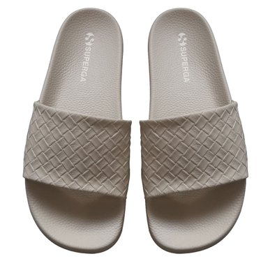 SANDALIAS MUJER SUPERGA 1908 SLIDES WOVEN LEATHER WHITE AVORIO S8115JWX1I - 1