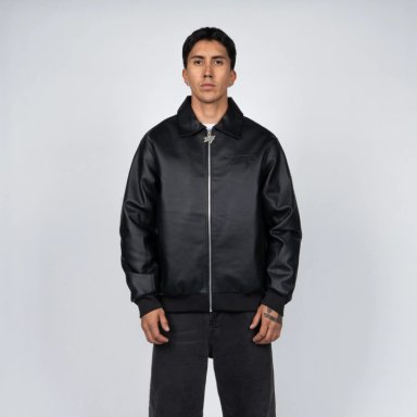 CHAQUETA WHATUP HOMBRE ECO CUERO FULL BLACK - 1