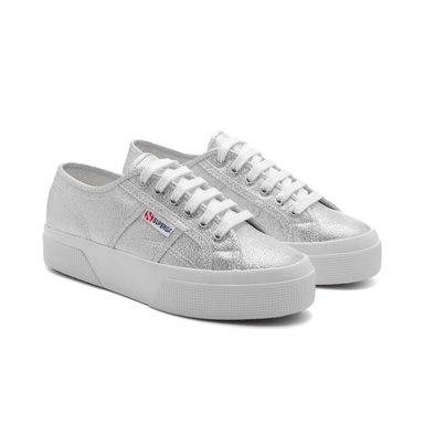 ZAPATILLA SUPERGA WOMEN 2740 PLATFORM LAME GREY SILVER - 2