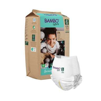 CAJA 5 PAQUETES BAMBO NATURE PAÑALES ECOLÓGICOS 90 UND PANTS 6 TALLA XXL 15+ KG - 9