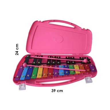 METALÓFONO ALLEGRO CROMÁTICO 25 TONOS ROSADO ALL25PD + BAQUETA ADICIONAL - 4