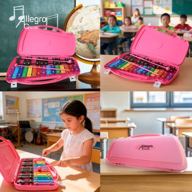 METALÓFONO ALLEGRO CROMÁTICO 25 TONOS ROSADO ALL25PD + BAQUETA ADICIONAL - 5