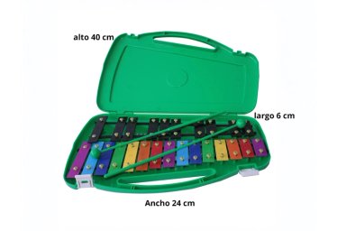 METALÓFONO ALLEGRO CROMÁTICO 25 TONOS VERDE ALL25GD + BAQUETA ADICIONAL - 4